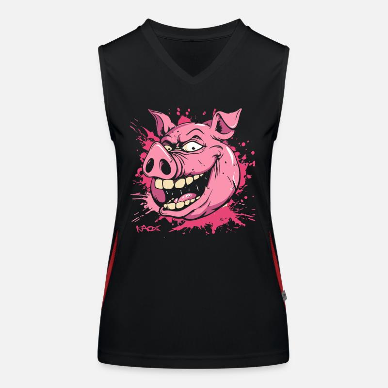 Ein wirklich gemeines Schwein Funktionelles Kontrast-Tank Top für Frauen