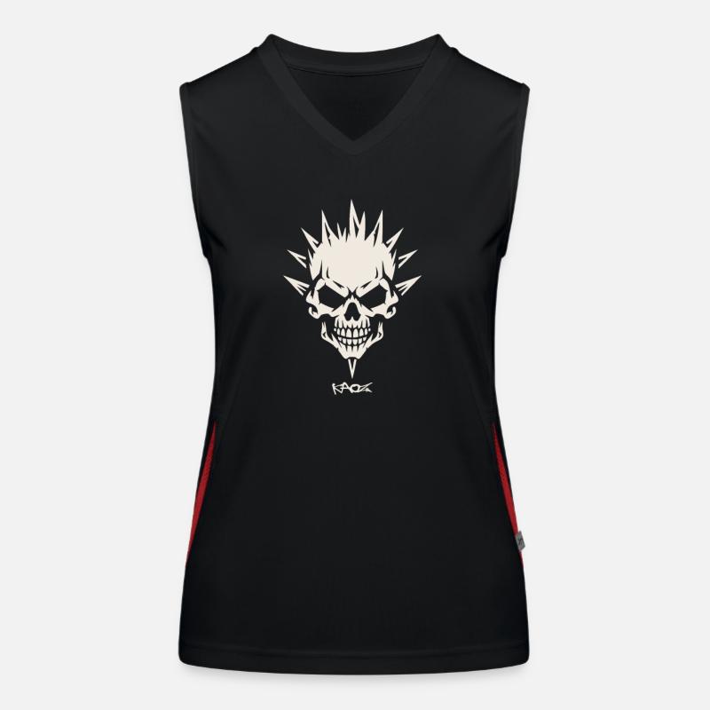 Spike Skull Emblem, Totenkopf Symbol Women's Functional Contrast Tank Top