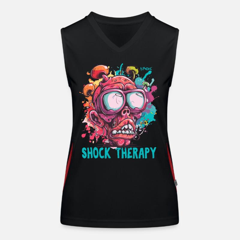 Shock Therapy Verrückter Typ Schädel Funktionelles Kontrast-Tank Top für Frauen