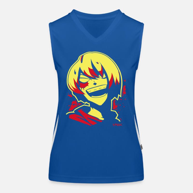 Bittersweet Laugh: Crazy Evil Anime Girl Women's Functional Contrast Tank Top