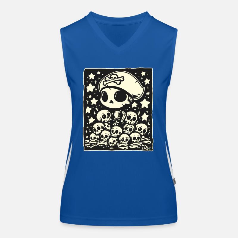 Crâne de pirate Chibi Débardeur respirant contrasté Femme