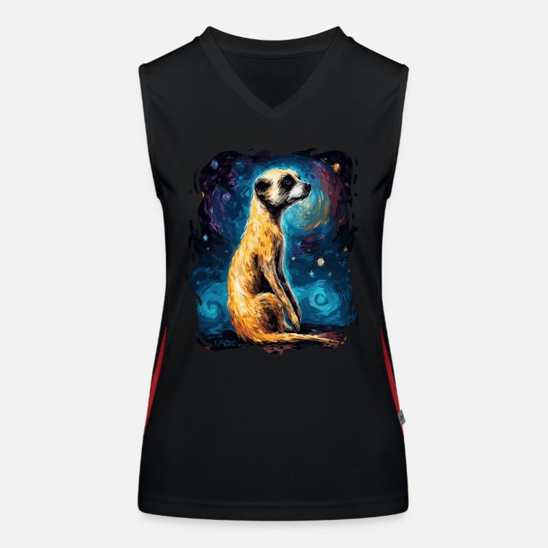 Der Himmel ist sternenklar und ein Erdmännchen Funktionelles Kontrast-Tank Top für Frauen