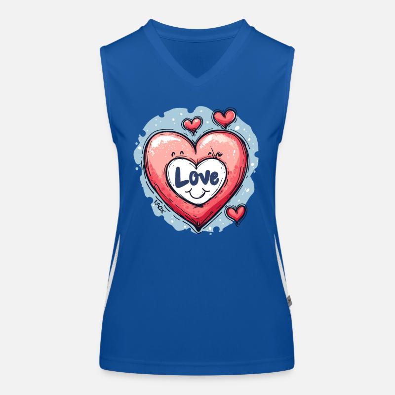 Liebe Herz Funktionelles Kontrast-Tank Top für Frauen