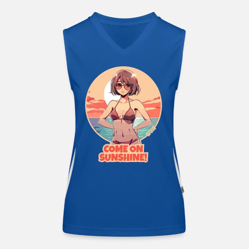 "Komm schon", sagt das Sonnen-Mädchen Funktionelles Kontrast-Tank Top für Frauen