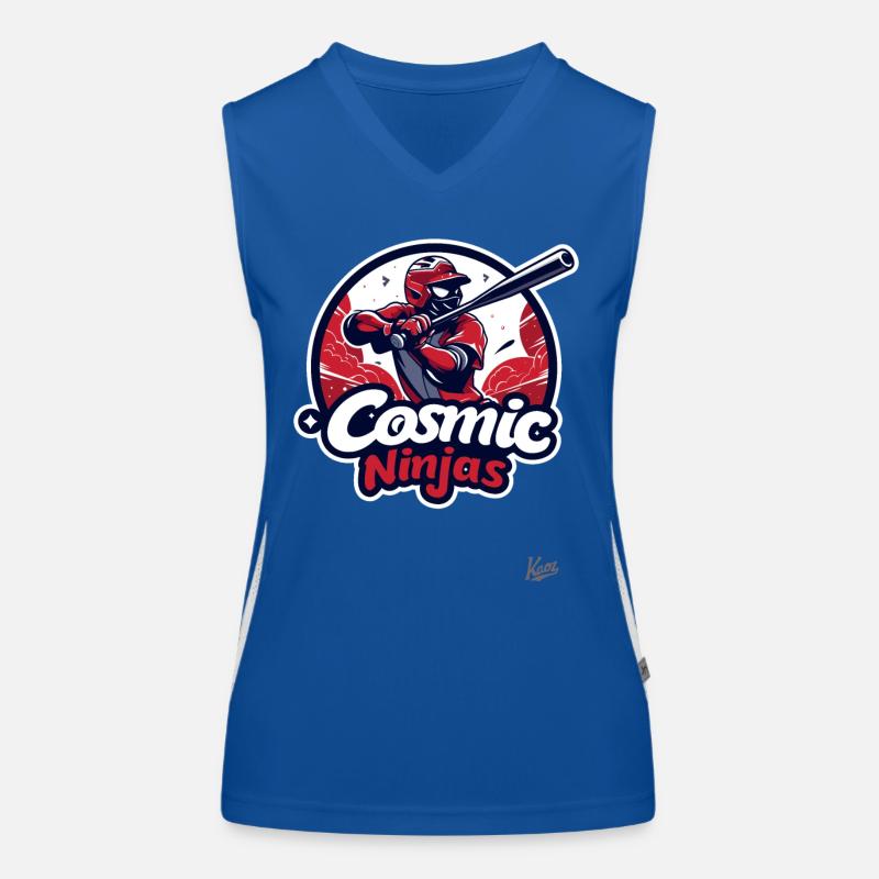 Équipe de baseball ninja cosmique Débardeur respirant contrasté Femme