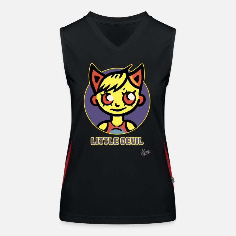 Kleiner Teufel oder kleine Teufelin Funktionelles Kontrast-Tank Top für Frauen