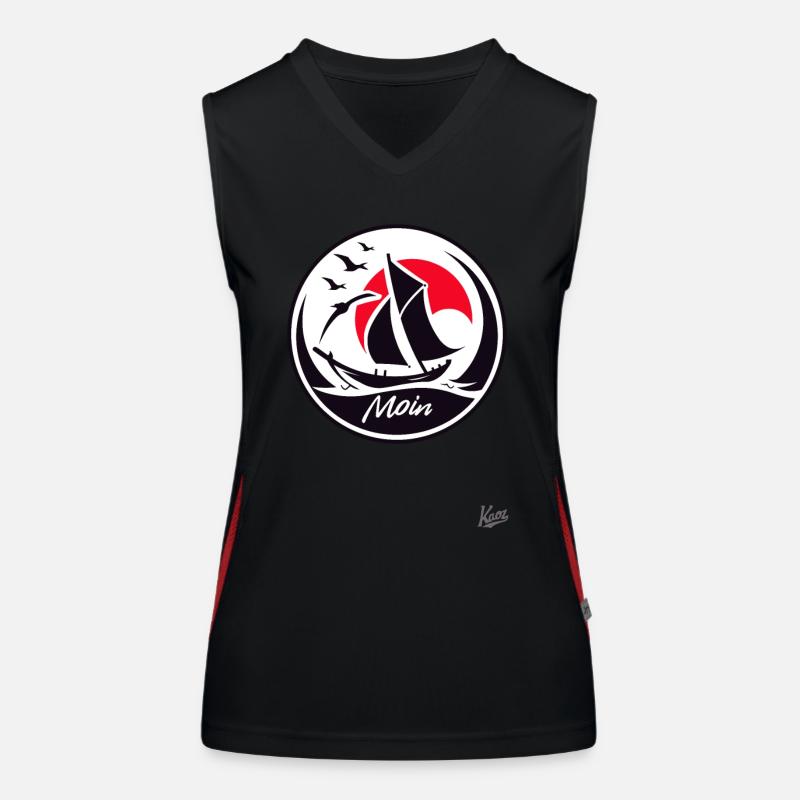 Say hello and sail by boat Women's Functional Contrast Tank Top