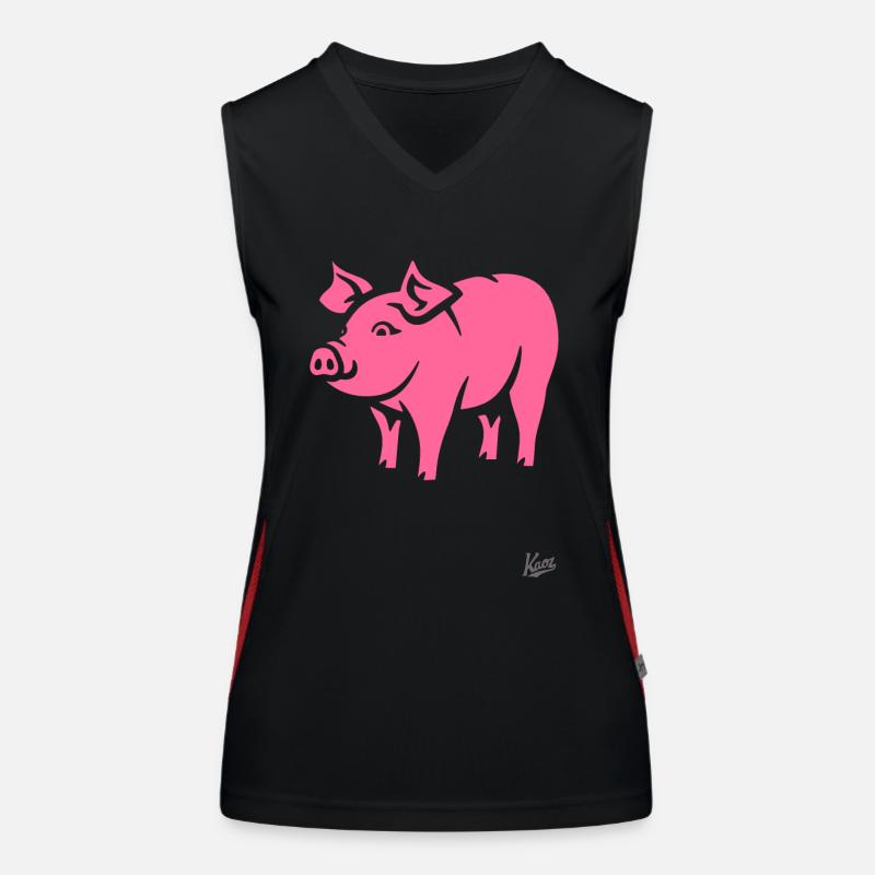 Pink Pig: rosa Schwein ist schweinisch stilvoll! Funktionelles Kontrast-Tank Top für Frauen