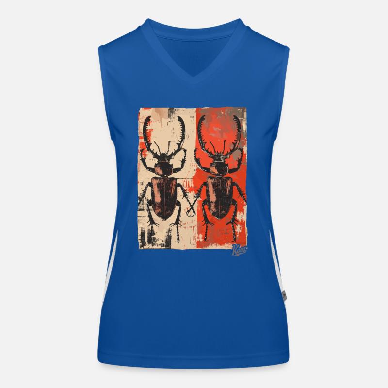 Zwillinge der Dicken Hirschkäfer Funktionelles Kontrast-Tank Top für Frauen