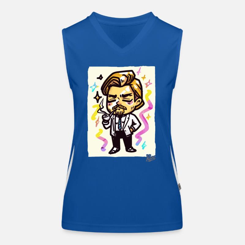 Little Leonardo: Gentleman with a Pipe Women's Functional Contrast Tank Top
