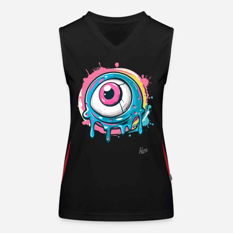 The cool paint splash eye Women's Functional Contrast Tank Top