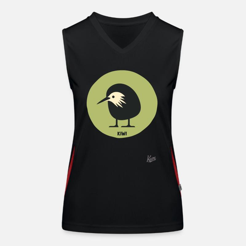 Abstract comic kiwi bird Women's Functional Contrast Tank Top