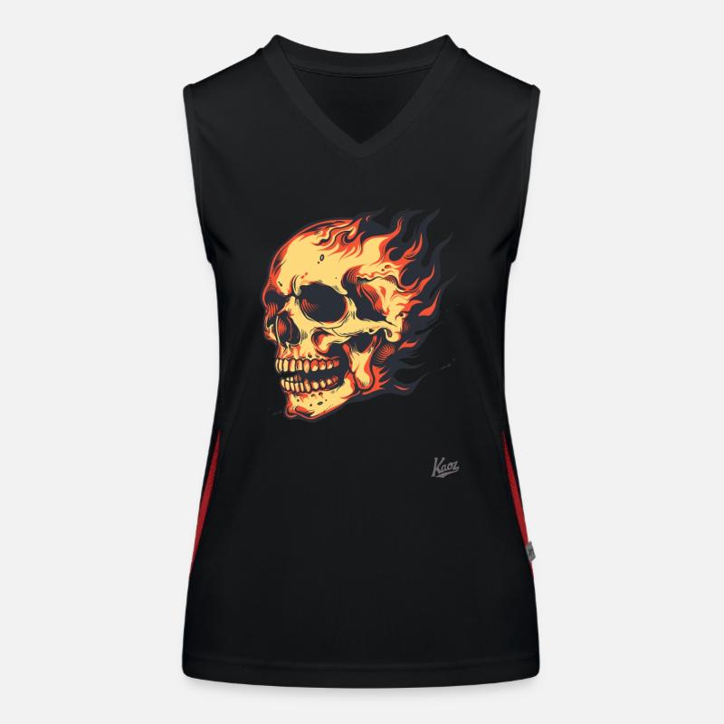 Burning skull Women's Functional Contrast Tank Top