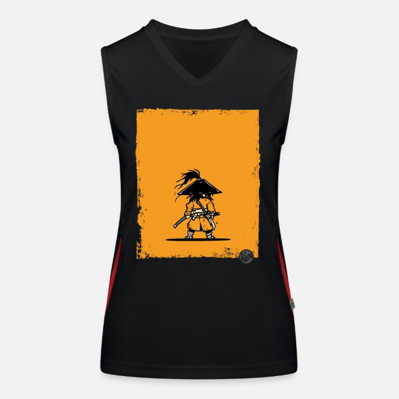 Silhouette de guerrier de style samouraï Débardeur respirant contrasté Femme