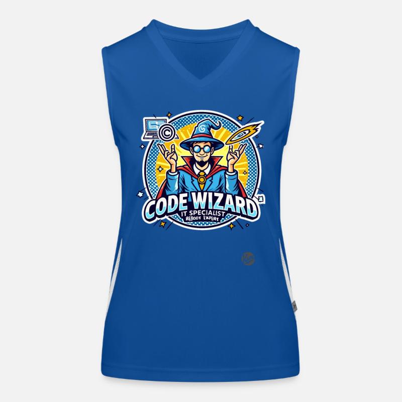 Code Wizard Restart Specialist Expert en informatique Débardeur respirant contrasté Femme