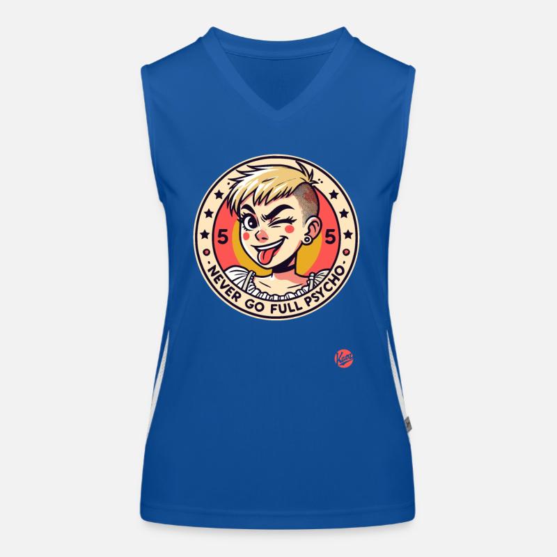 Alternative Punk Emo Girl: Never Go Full Psycho Women's Functional Contrast Tank Top