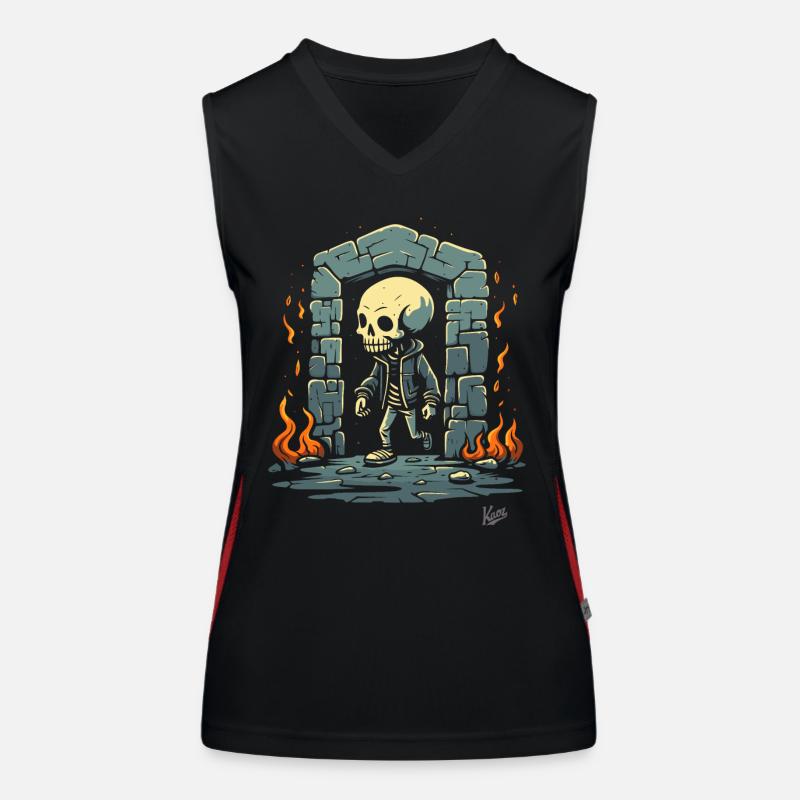 Skelett Dungeon Showtime Funktionelles Kontrast-Tank Top für Frauen