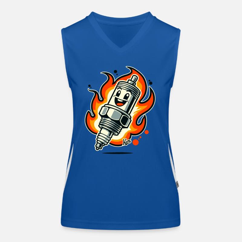 Bougie d’allumage joyeuse en feu Débardeur respirant contrasté Femme