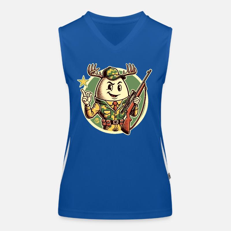 Jäger-Ei mit Hirschgeweih Funktionelles Kontrast-Tank Top für Frauen