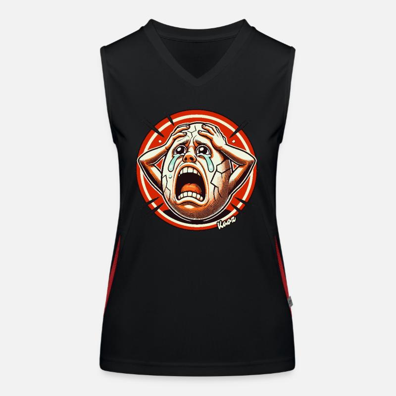 Der verzweifelte, hadernde Eierkopf Funktionelles Kontrast-Tank Top für Frauen