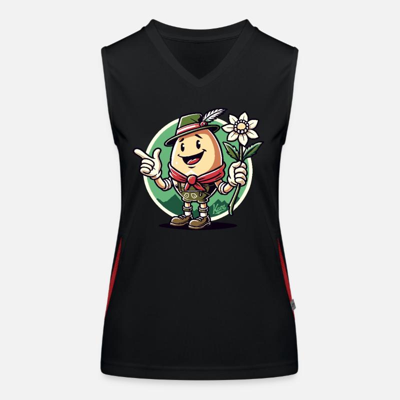 Deutsches Alpen Ei Funktionelles Kontrast-Tank Top für Frauen