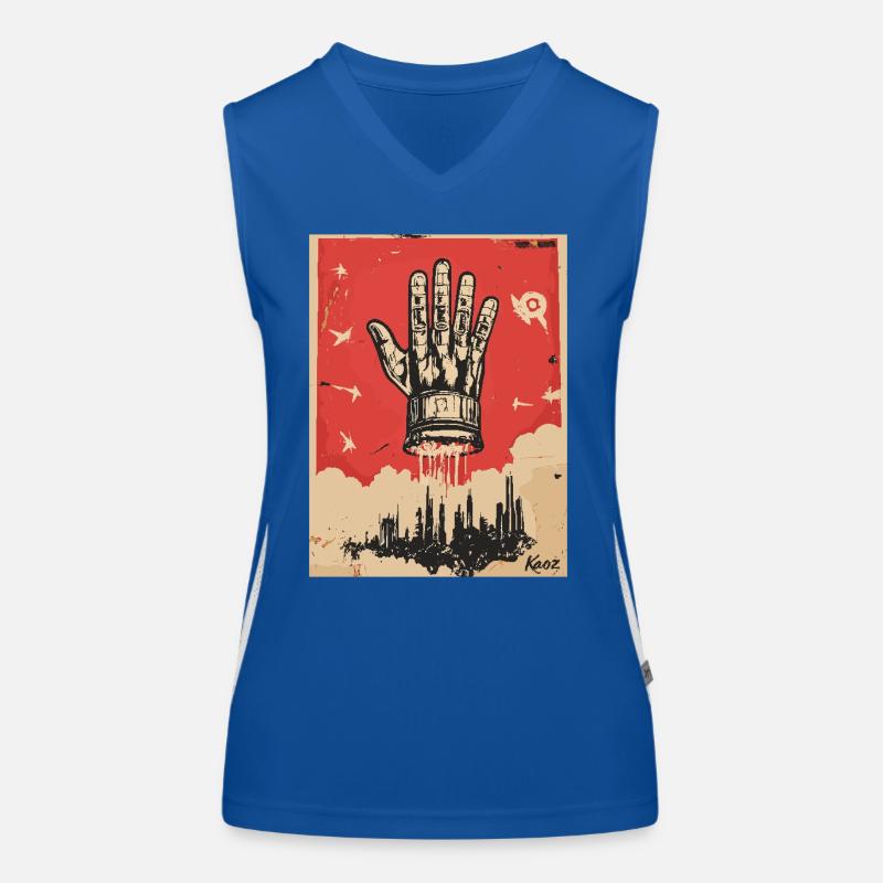 La main dans le style de la propagande Débardeur respirant contrasté Femme