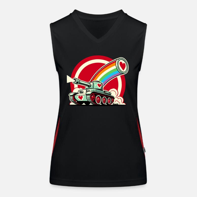 Regenbogen-Panzer, schießt Herzen der Liebe Funktionelles Kontrast-Tank Top für Frauen