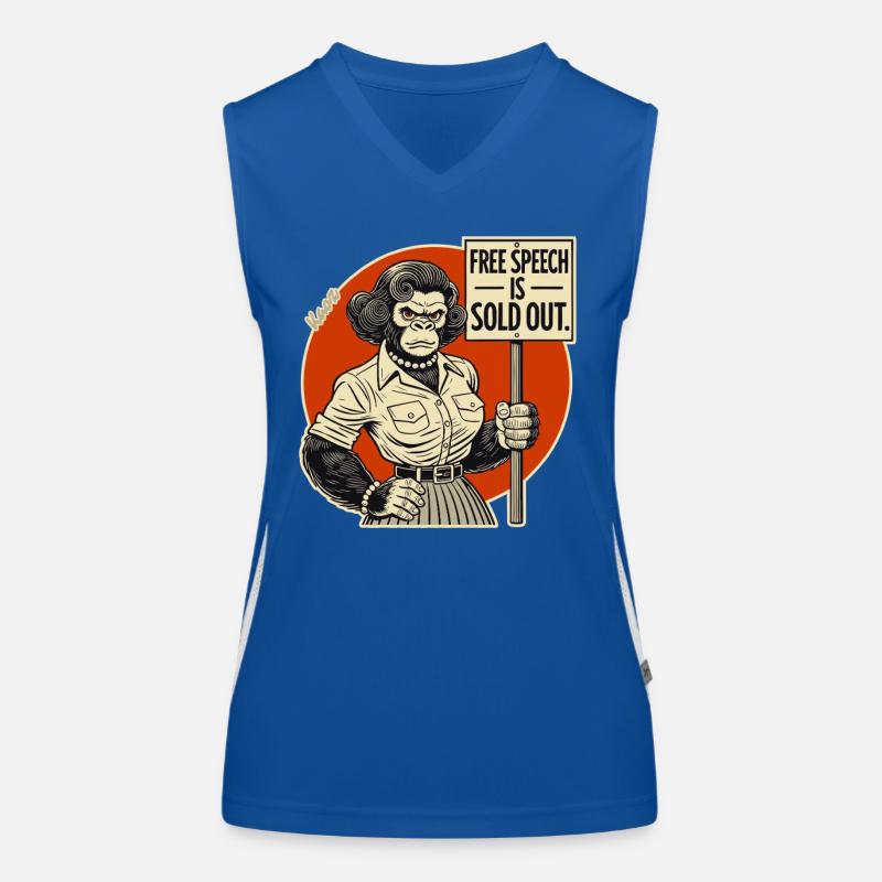 Gorille avec un bouclier : la liberté d’expression vendue Débardeur respirant contrasté Femme