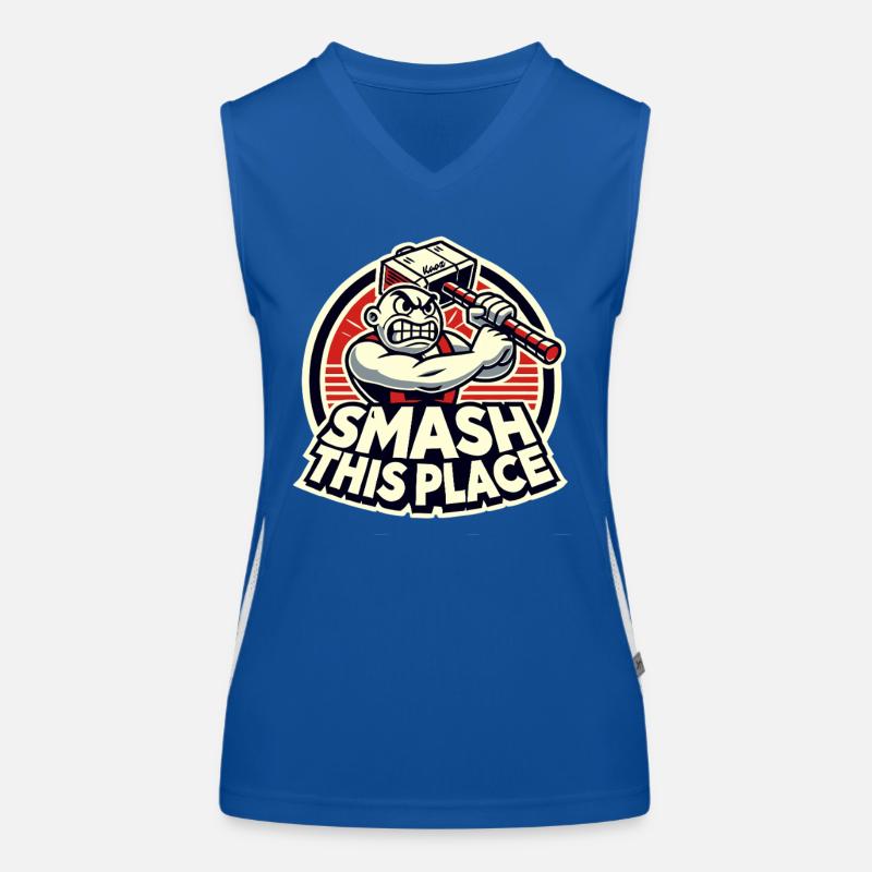 Smash This Place – Angry Hammerman Débardeur respirant contrasté Femme
