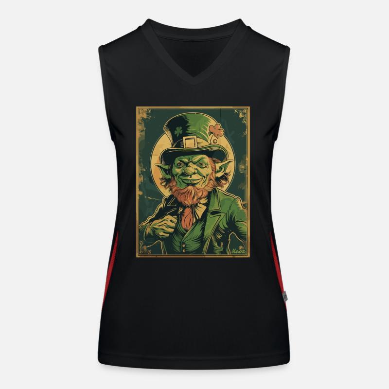 Stolzer Leprechaun – Irische Legende Funktionelles Kontrast-Tank Top für Frauen