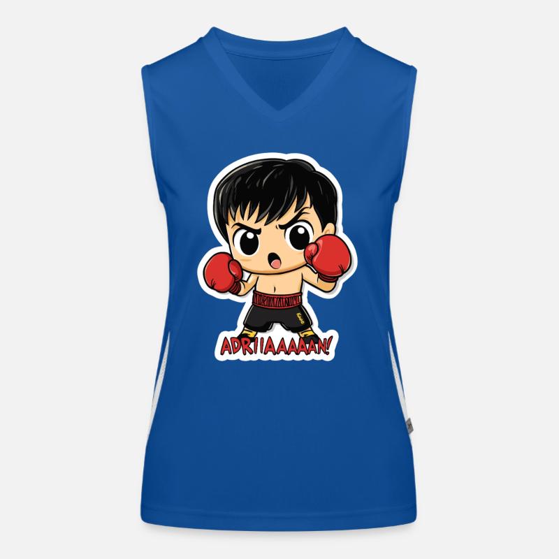 Chibi Boxer – combatif avec citation culte Débardeur respirant contrasté Femme