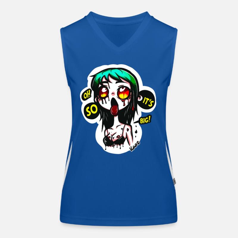 Oh, It's So Big: Shocked Horror Zombie Women's Functional Contrast Tank Top