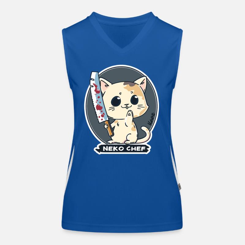 Neko Chef - Chat effronté avec couteau de chef Débardeur respirant contrasté Femme