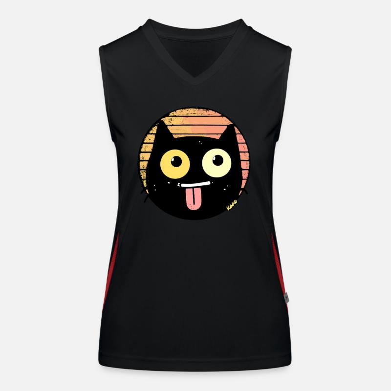 Chat rétro coquin Débardeur respirant contrasté Femme