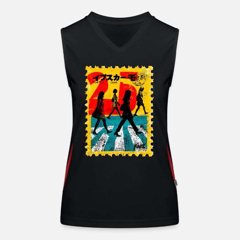 Passage piéton de Tokyo – Timbre-poste rétro Débardeur respirant contrasté Femme