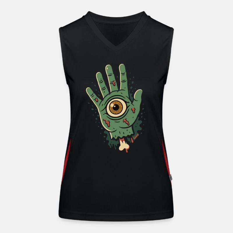 Zombiehand mit Auge Funktionelles Kontrast-Tank Top für Frauen