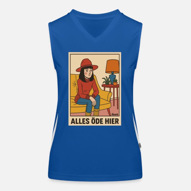 Kunst Hipster: Alles öde hier und Null Bock Funktionelles Kontrast-Tank Top für Frauen