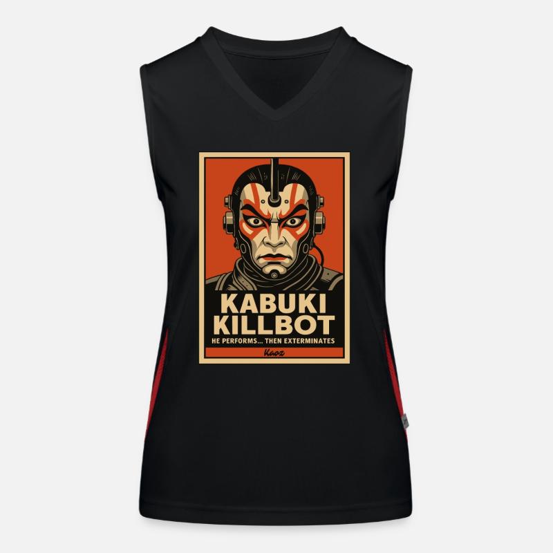 Kabuki Killbot – Theater trifft Sci-Fi Funktionelles Kontrast-Tank Top für Frauen