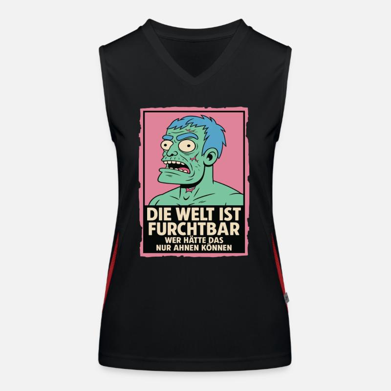 The World Is Terrible – Zombie Statement Women's Functional Contrast Tank Top