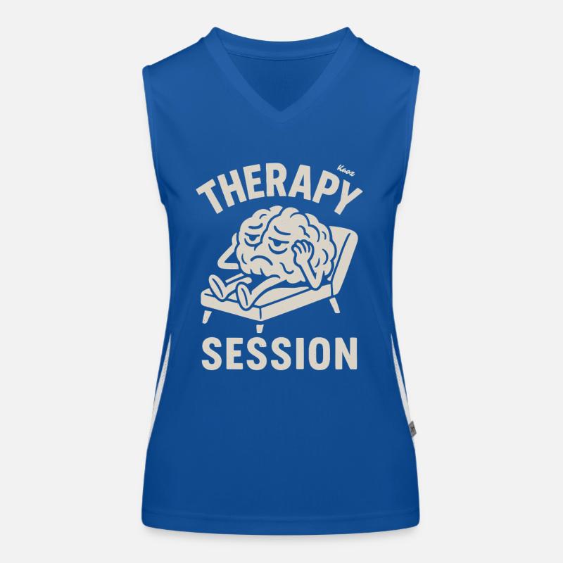 Brain with headache in therapy session Women's Functional Contrast Tank Top