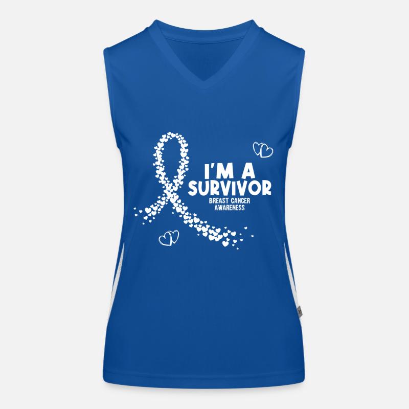 Ich bin ein Brustkrebs-Überlebender Funktionelles Kontrast-Tank Top für Frauen