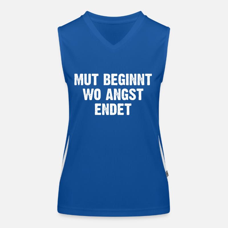 Mut Beginnt Wo Angst Endet Funktionelles Kontrast-Tank Top für Frauen