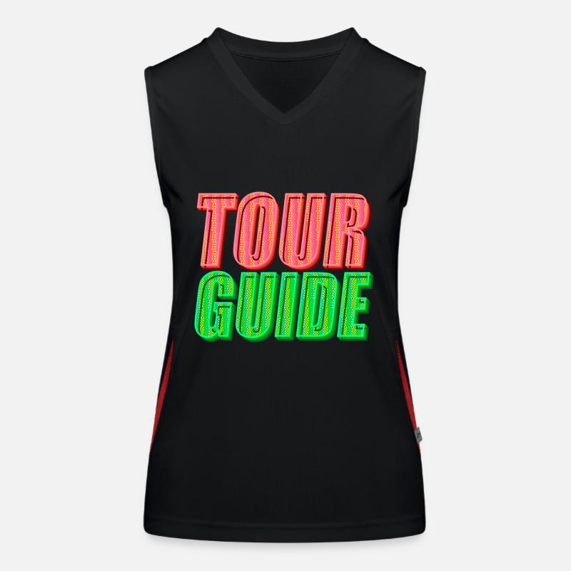 Tour Guide | Explore the world in style - Women's Functional Contrast Tank Top - black/red
