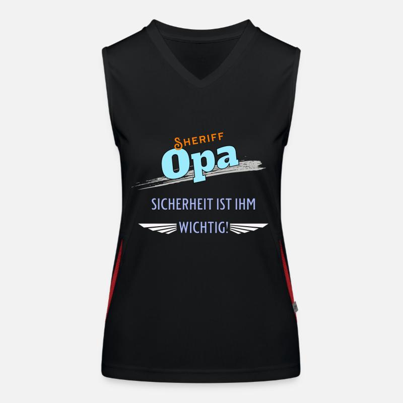 Opa Sheriff Großvater Geschenkidee Opi Funktionelles Kontrast-Tank Top für Frauen