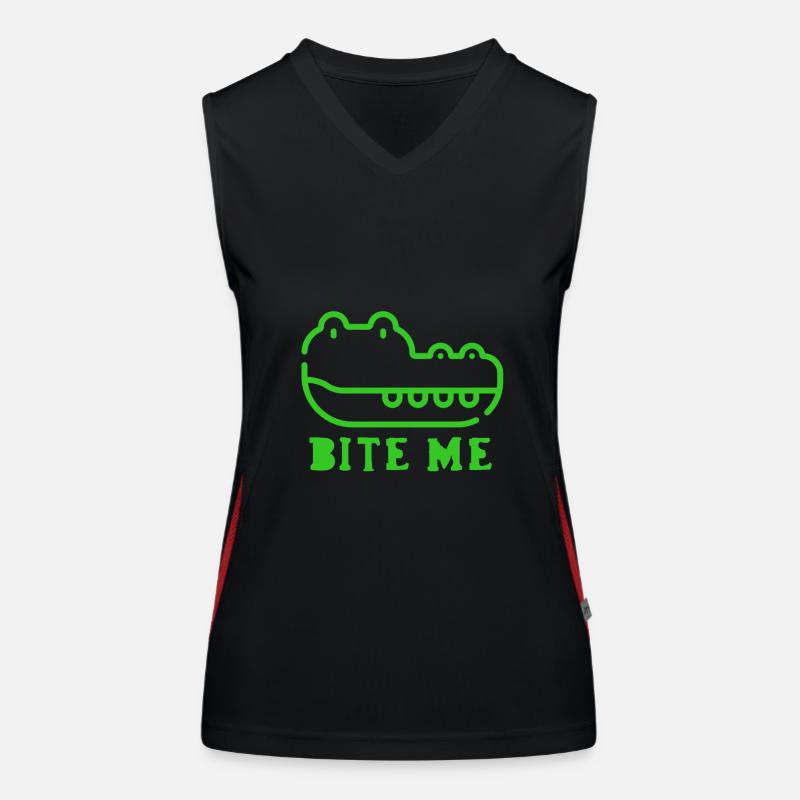 Bite me / be careful, I bite. Women's Functional Contrast Tank Top
