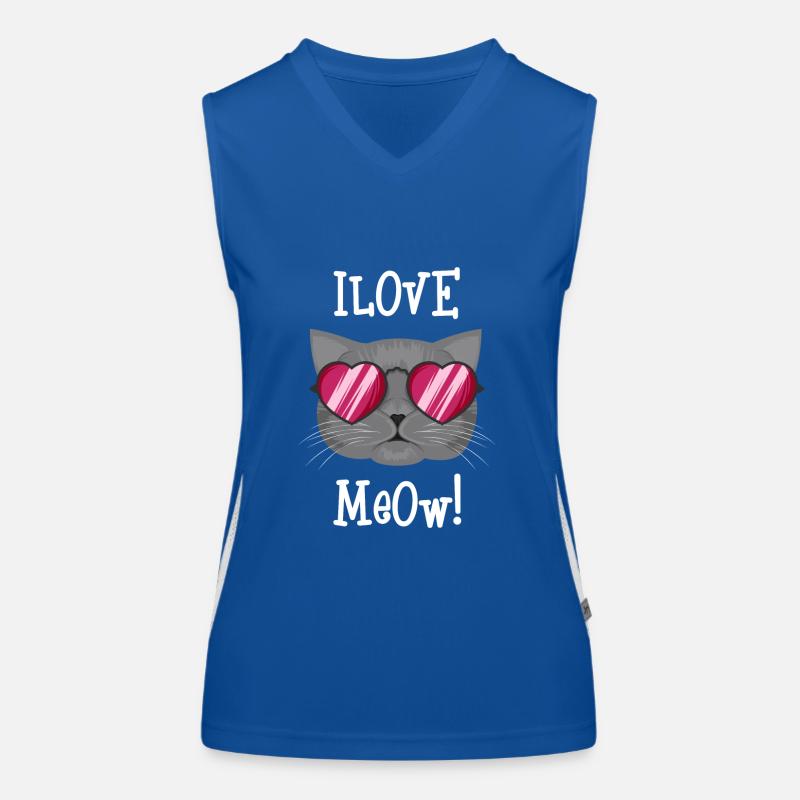 Ich liebe Kätzchen Funktionelles Kontrast-Tank Top für Frauen