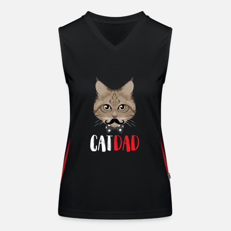 Stolzer Katzen Papa Funktionelles Kontrast-Tank Top für Frauen