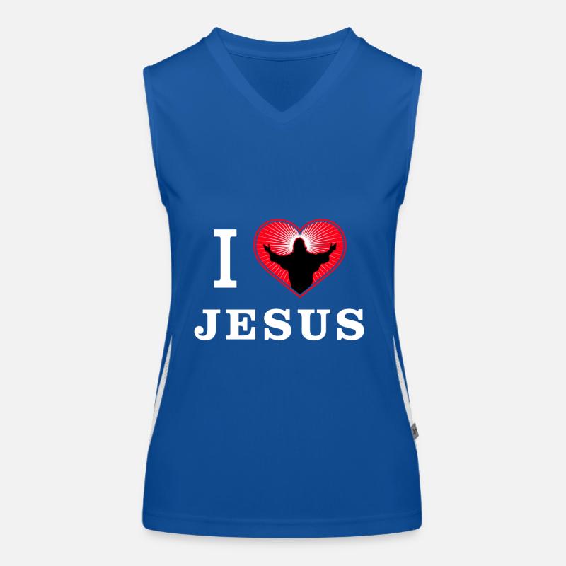 Ich liebe Jesus Christus Funktionelles Kontrast-Tank Top für Frauen