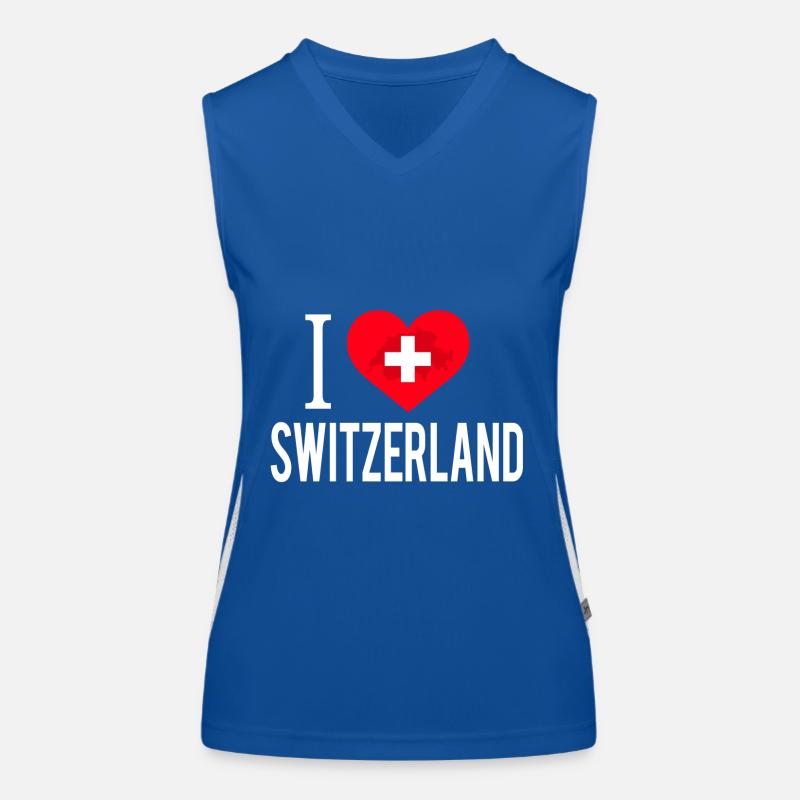 I Love Switzerland / Schweiz Funktionelles Kontrast-Tank Top für Frauen