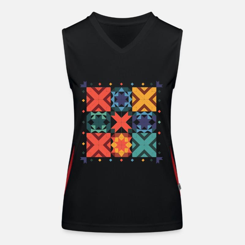 Funny Quilting I Still Play With Blocks Quilt Débardeur respirant contrasté Femme